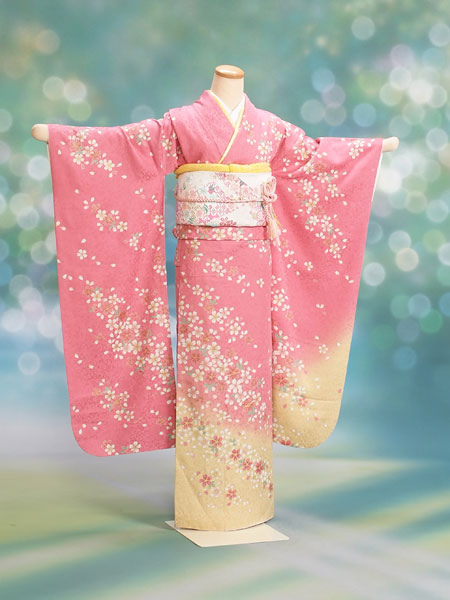 振袖19-072　ピンク/花柄・小桜