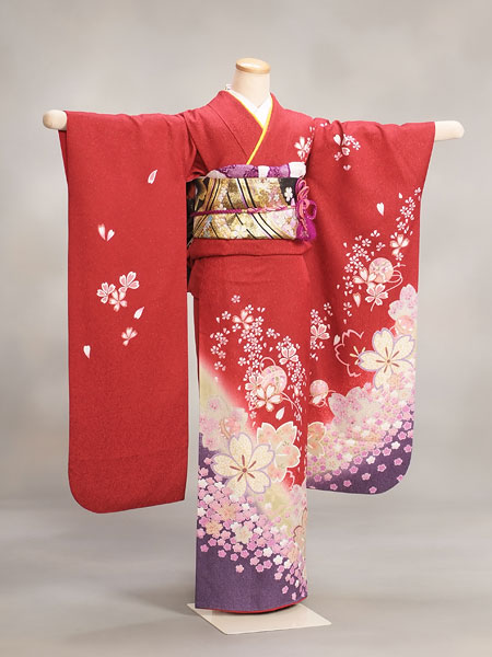 振袖20-090　赤/古典・桜・鞠