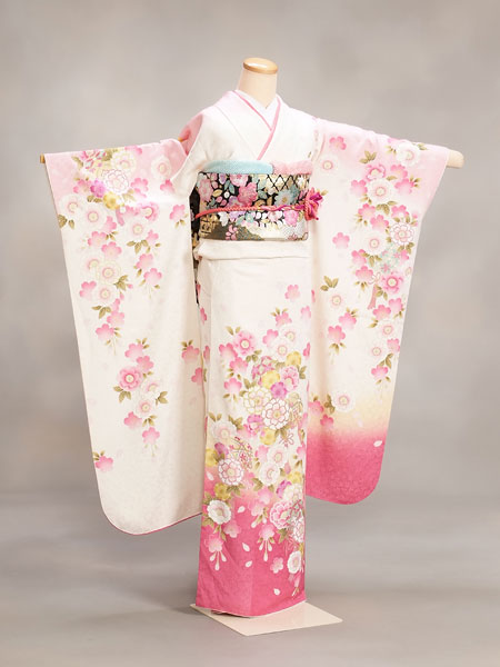 振袖20-102　白/花柄・花