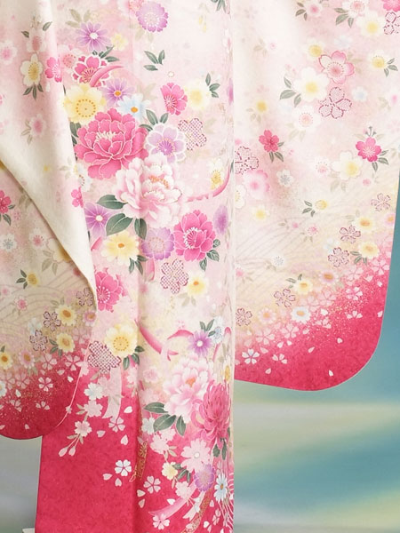 振袖21-115　白/花柄・花