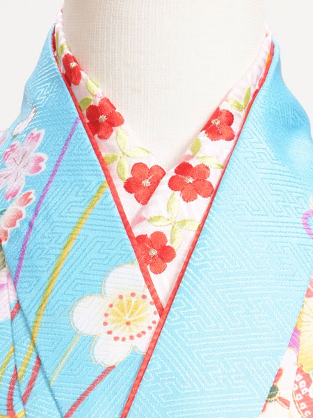 七五三7歳7-46　水色/花