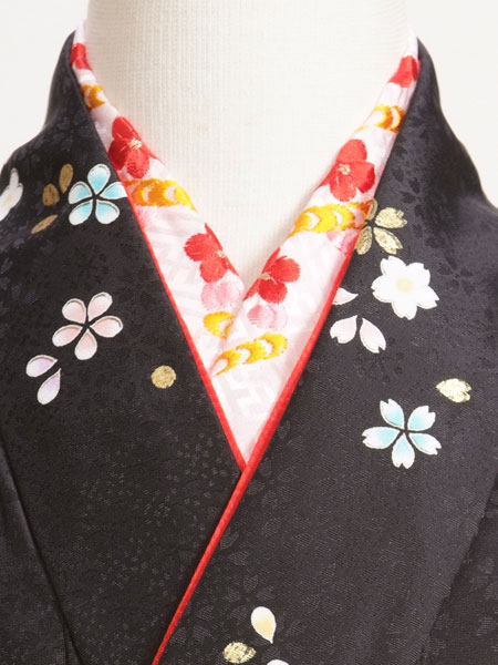 七五三7歳7-47　黒/花・鞠