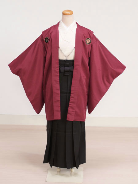 ジュニア袴男017　赤|黒/紋　kukka boy