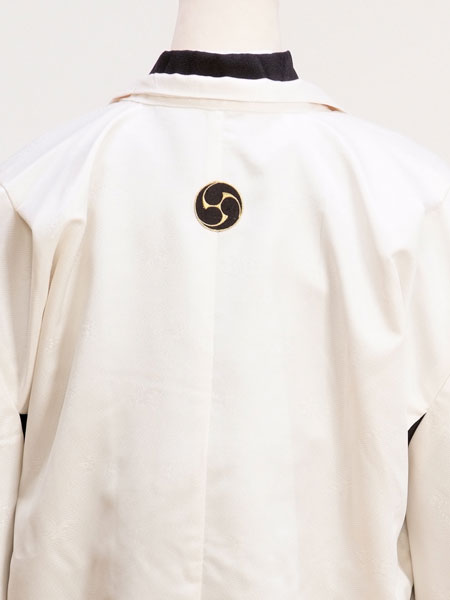 ジュニア袴男018　白|グレー/紋　kukka boy